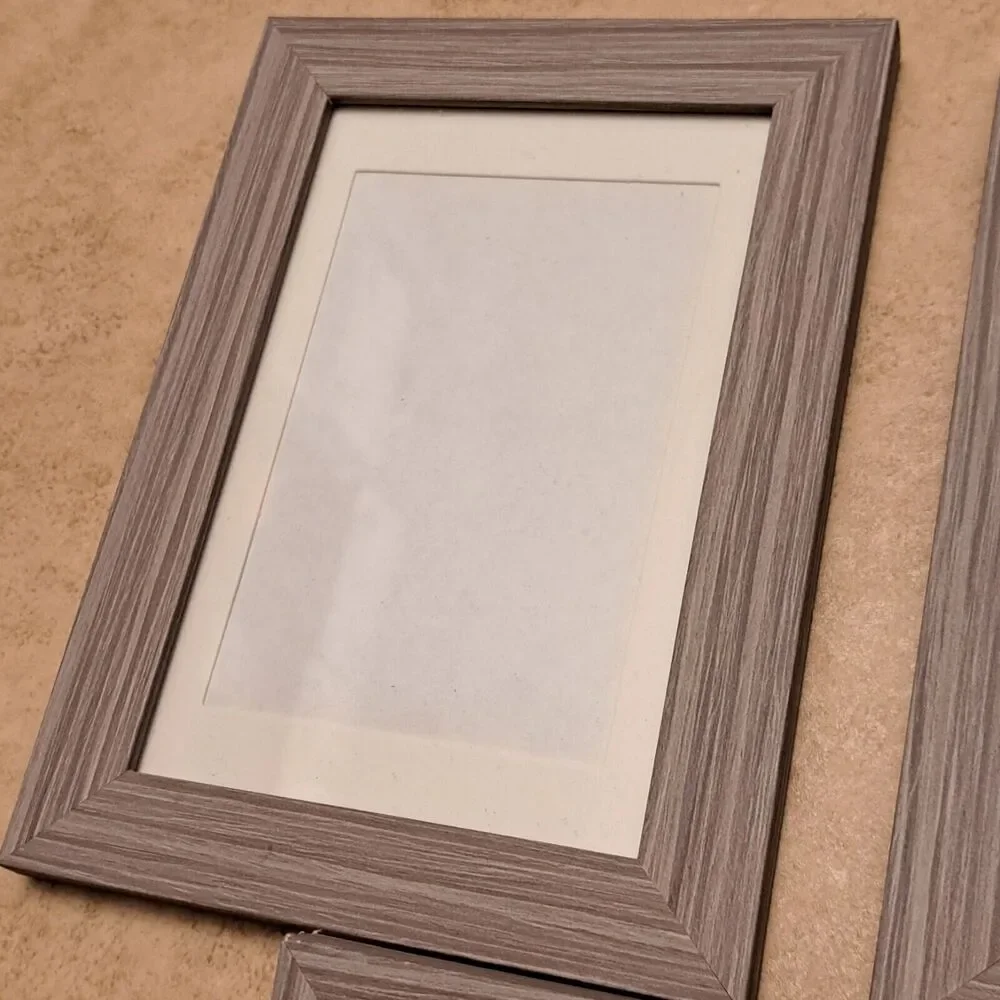 Baijiali Photo Frames Set Of 3 Wood Like Color Gray